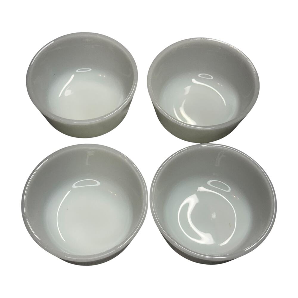 Set of 4 White Ceramic Ramekins Microwave Oven Safe Custard Cups - Picture 3 of 7